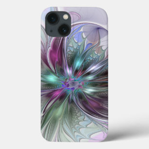 Case-Mate iPhone Case Fantaisie Abstraite Moderne Fleur Fractale Colorée