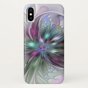 Coque Case-Mate Pour iPhone Fantaisie Abstraite Moderne Fleur Fractale Colorée