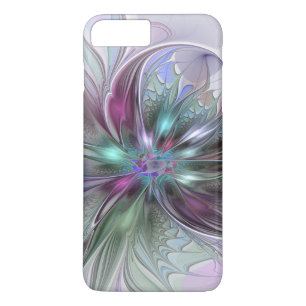Coques Pour iPhone Fantaisie Abstraite Moderne Fleur Fractale Colorée