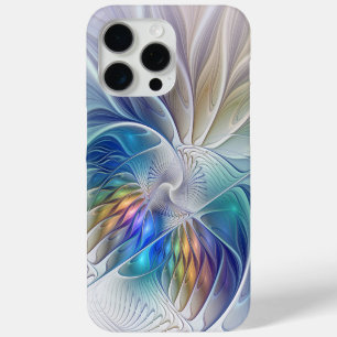 Coque iPhone 15 Pro Max Fantaisie florale, fleur fractale abstraite coloré