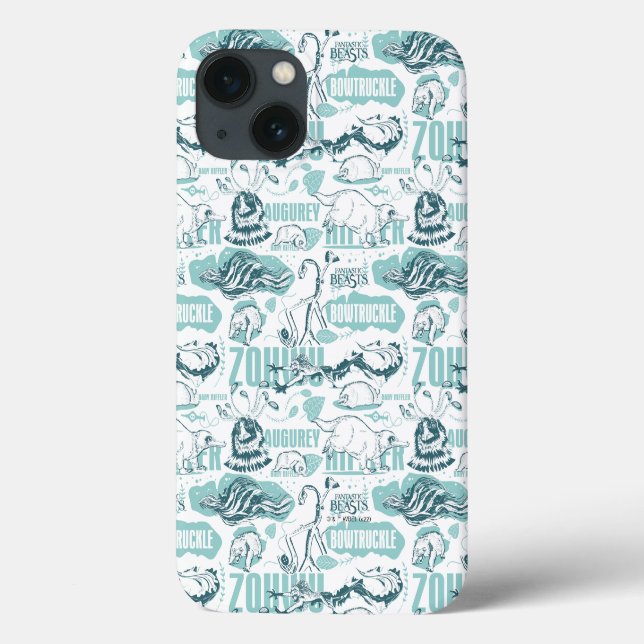 Coques Case-Mate iPhone Fantastic Beasts Motif bleu (Verso)