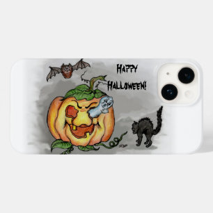 Coque Pour iPhone 14 Fantôme, chauve-souris et chat, Bonne Halloween !