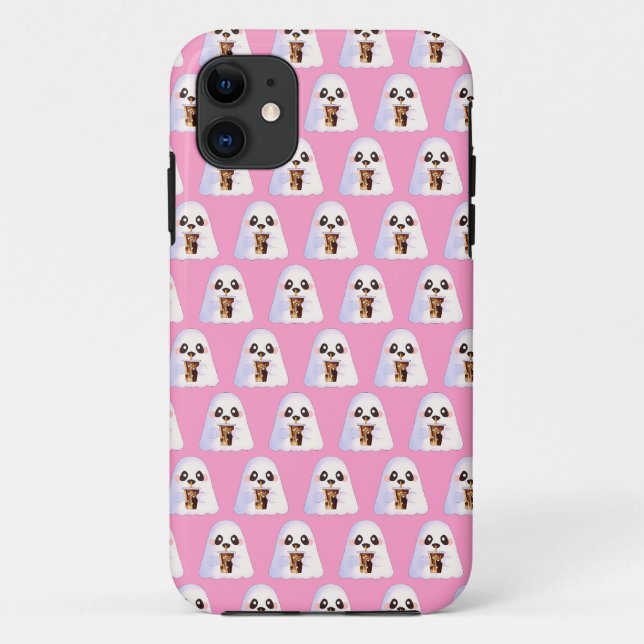 Coques Case-Mate iPhone Fantôme éffrayant Avec Café Glacé (Dos)