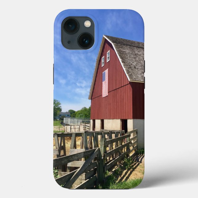 Coques Case-Mate iPhone Farms | Red Barn With American Flag (Verso)