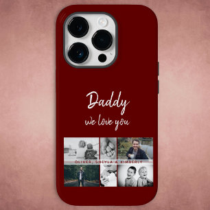 Coque Pour iPhone 14 Pro Father with Kids and Family Dad Photo Collage