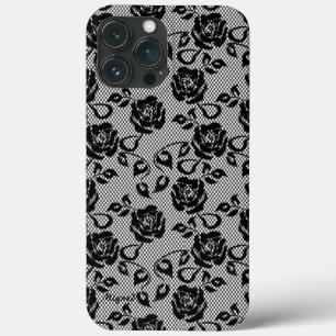 Case-Mate iPhone Case Faux Black Lace Rose Fishnet