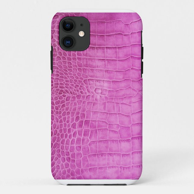 Coques Case-Mate iPhone Faux Cuir Rose Chaud (Dos)