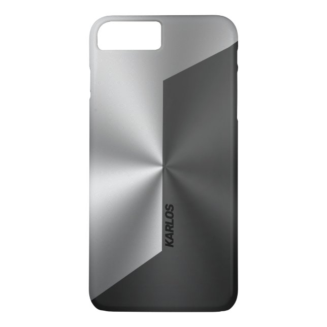 Coques Case-Mate iPhone Faux géométriques noir et argent en acier inoxydab (Dos)