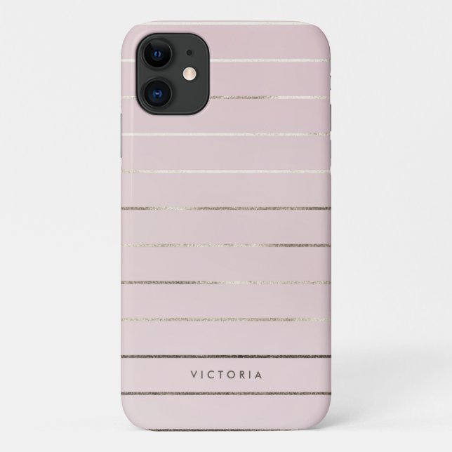 Coques Case-Mate iPhone Faux Gold Féminine Grilles Motif Rose (Dos)