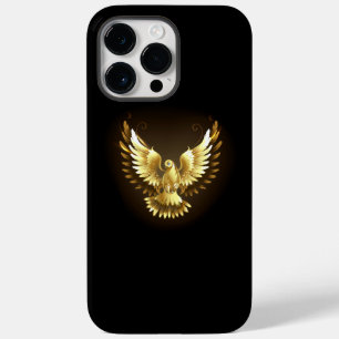 Coque Pour Pour iPhone 14 Pro Max Faux Gold Foil Peace Dove en noir