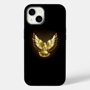 Coque Pour iPhone 14 Faux Gold Foil Peace Dove en noir