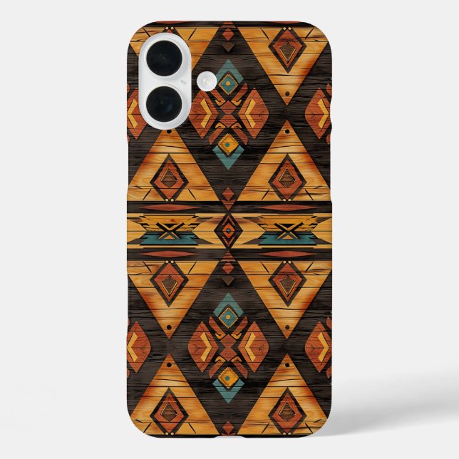 Coques Case-Mate iPhone Faux grain de bois aztèque  (Verso)