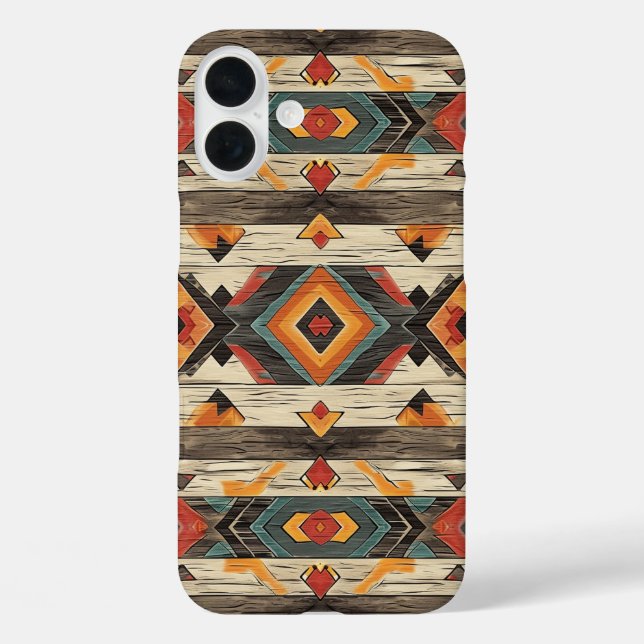 Coques Case-Mate iPhone Faux grain de bois aztèque  (Verso)
