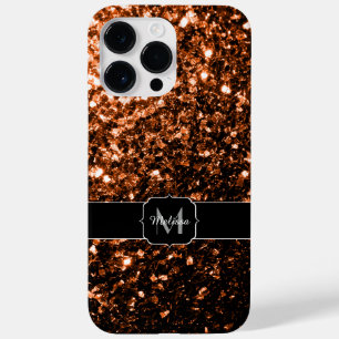 Coques Pour iPhone Faux paillettes de cuivre brun bronze scintillent