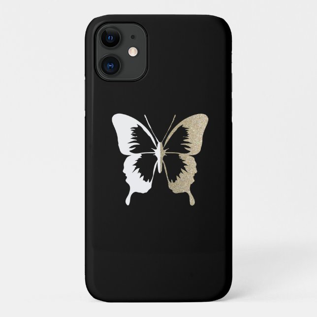 Coques Case-Mate iPhone Faux Parties scintillant et White Butfly (Dos)