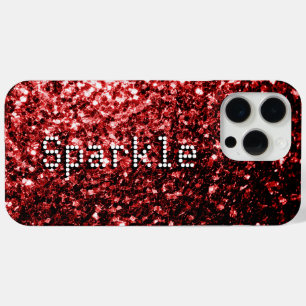 Coque iPhone 15 Pro Max Faux parties scintillant rouge foncé scintille Vot