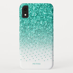 Case-Mate iPhone Case Faux parties scintillant turquoise ombre design mo
