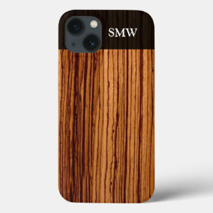 Coques Pour iPhone Faux Zebra Bois Grain Personnalisé