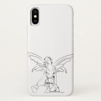 Fée assise avec des ailes...