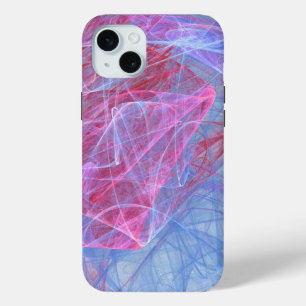 Coque iPhone 15 Mini Fée Gâcheuse - Enchantant Abstrait En Rose Et Bleu