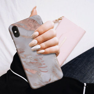 Coque Pour iPhone 14 Féminin écriture de nom élégant rose gold pailleté