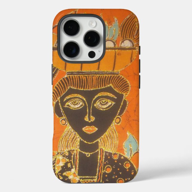 Coques Case-Mate iPhone Femme africaine portant panier d'art (Verso)