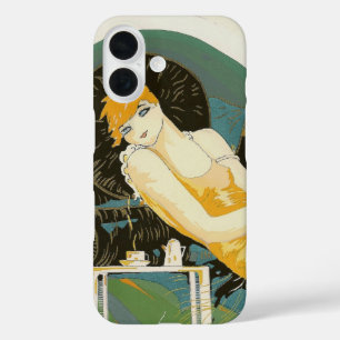 Coques iPhone 16 Femme Art Déco vintage sur canapé, Chompre