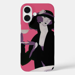 Coques iPhone 16 Femme Art Déco vintage, Thé d'après-midi et Cupcak