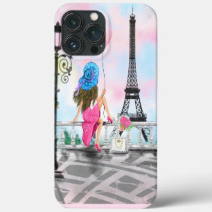Case-Mate iPhone Case Femme avec ballon de coeur rose - I Love Paris