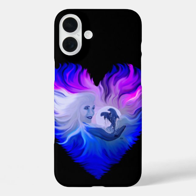 Coques Case-Mate iPhone Femme avec dauphins au clair de lune (Verso)