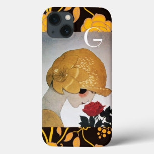 ETUI iPhone Case-Mate FEMME AVEC MONOGRAMME ROSE ROUGE