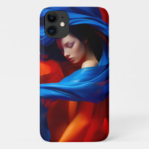 Case-Mate iPhone Case Femme avec Voile bleu Cobalt sur arrière - plan or