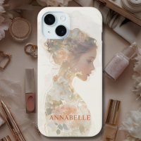 Femme florale romantique Silhouette personnalisée