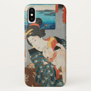 Case-Mate iPhone Case Femme jouant avec chat Vintage japonais imprimé