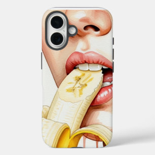 Coques iPhone 16 femme mangeant de la banane palatine