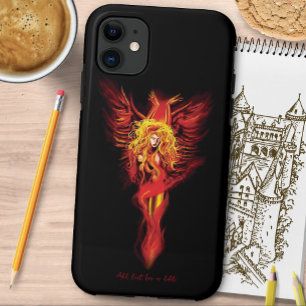 Case-Mate iPhone Case Femme Phénix Fantastique Rouge Incandescent Noir