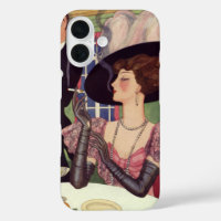 Femme vintage Fumer Cigarette Boire Champagne