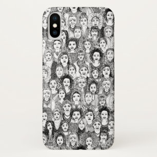 Coque iPhone X femmes du monde noir blanc