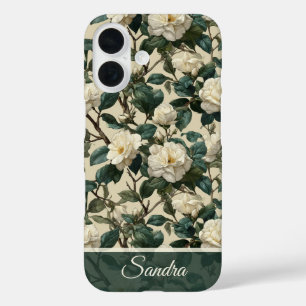 Coques iPhone 16 Femmes Élégantes Cadeau Gardenias Fleur Personnali