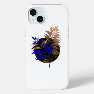 Coque iPhone 15 Mini Ferme bleue sur cercle noir