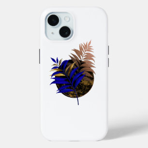 Coque Pour iPhone 15 Ferme bleue sur cercle noir