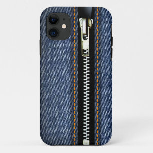Coques Pour iPhone Fermez- la fermeture éclairle - Trompe - l ' denim