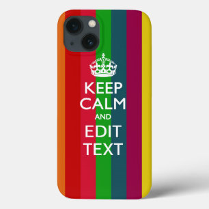 iPhone 13 Case Festif Arc-En-Ciel Stripes Gardez Le Calme Ayez Vo