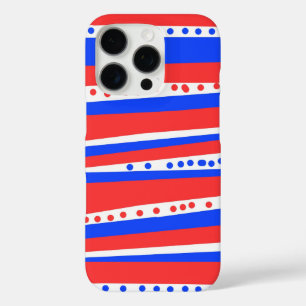 Coques iPhone 16 Pro Festif Rouge Bleu Bleu Cercles Bleu Bleu
