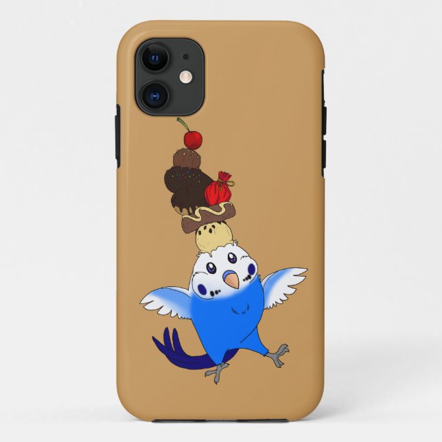Coques Case-Mate iPhone festin doux [bleu de coque-perruche de téléphone] (Dos)