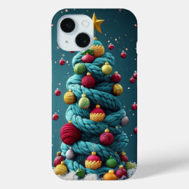 Coque Pour iPhone 15 Festin Festin Arbre de Noël Vert Rouge