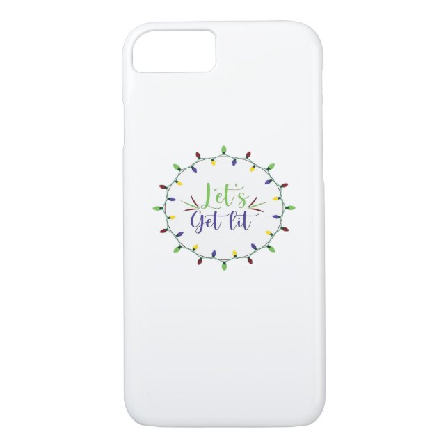 Coques Case-Mate iPhone Festive Festive Festive Lit Funny Christmas Lights (Dos)