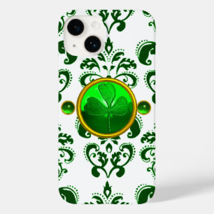COQUES POUR iPhone FÊTE DE LA SAINT-PATRICK TRÈFLE À DAMAS VERT
