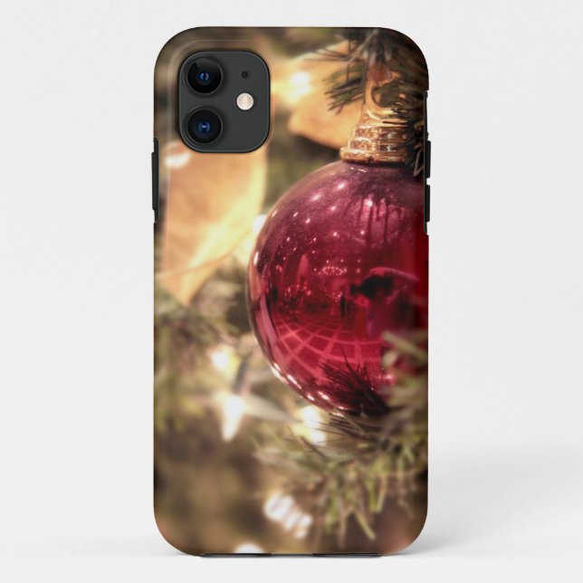 Coques Case-Mate iPhone fête de l'arbre de Noël rouge (Dos)