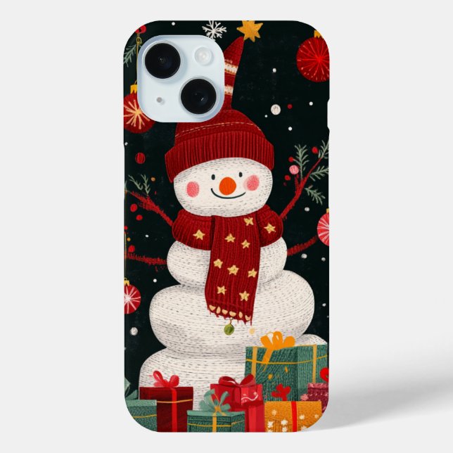Coques Case-Mate iPhone Fête de Noël des Snowman joyeux (Verso)